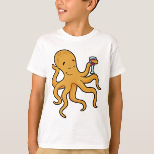 octopus met glas van ijs t-shirt
