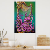 Octopus met Harp Poster (Keuken)
