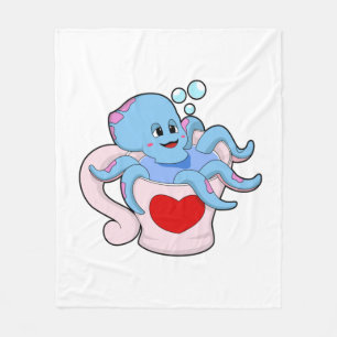Octopus met hartbeker.PNG Fleece Deken