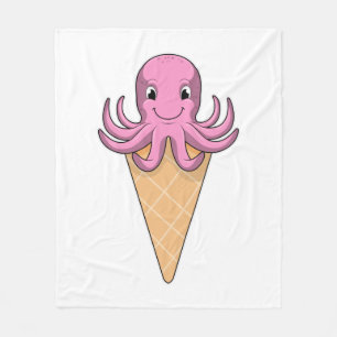 Octopus met ijscrème fleece deken