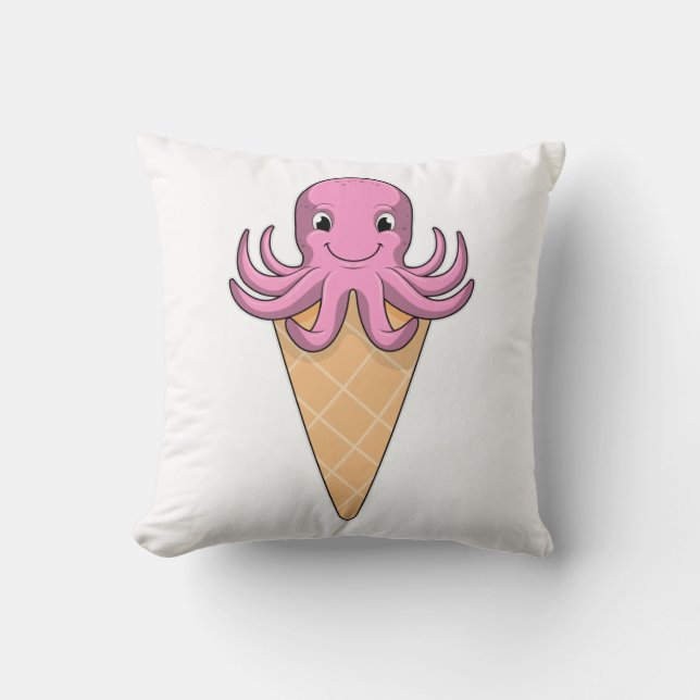 Octopus met ijscrème kussen (Voorkant)