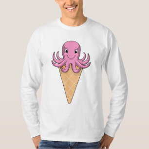 Octopus met ijscrème t-shirt