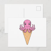Octopus met ijshoorntje briefkaart (Voorkant / Achterkant)
