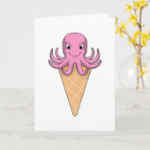 Octopus met ijshoorntje kaart (Gele Bloem)