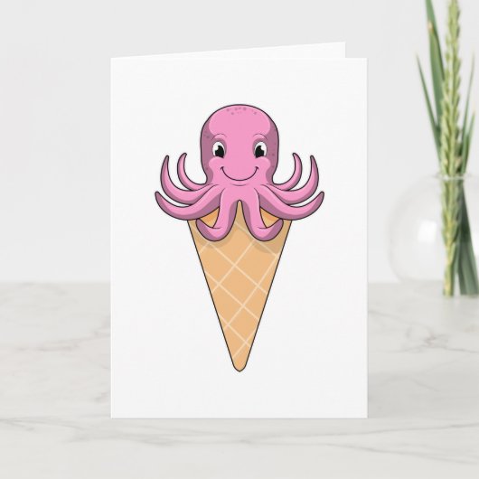 Octopus met ijsje kaart (Voorkant)