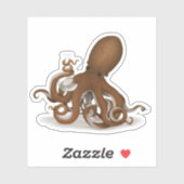 Octopus met Lab Flask Science Chemistry Steampunk Sticker (Vel)