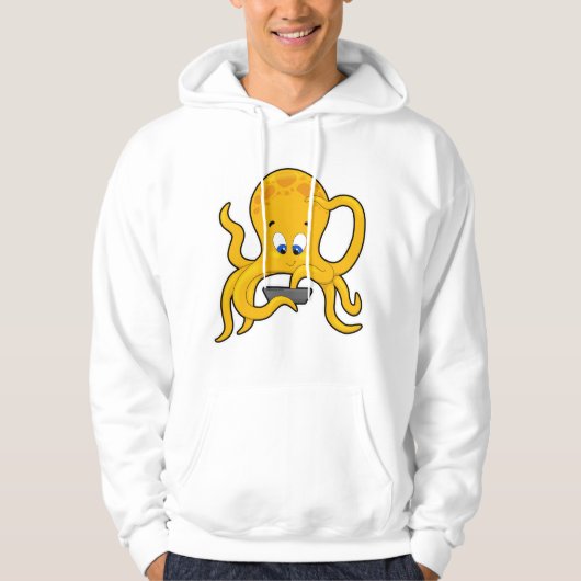 Octopus met laptop hoodie (Voorkant)