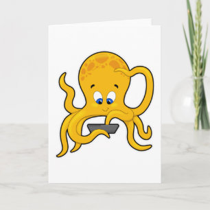 Octopus met laptop kaart