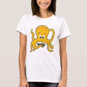 Octopus met laptop t-shirt