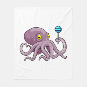Octopus met Lollipop Fleece Deken