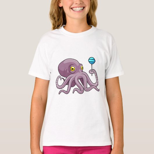 Octopus met Lollipop T-shirt (Voorkant)