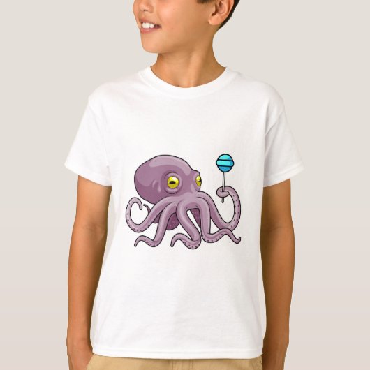 Octopus met Lollipop T-shirt (Voorkant)