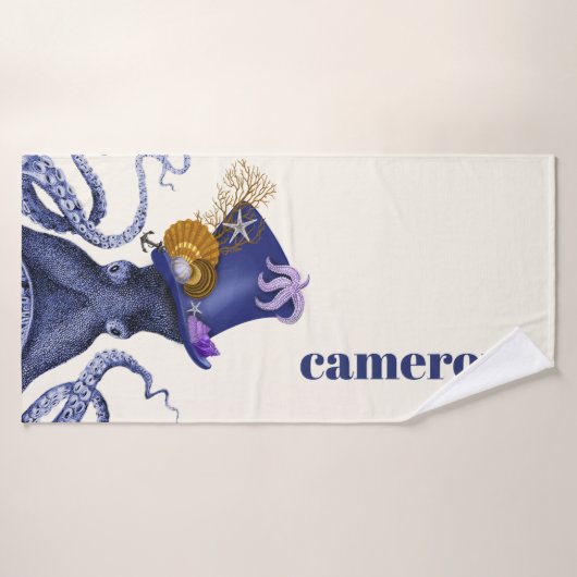 Octopus met Nautisch Pet Badhanddoek (Badhanddoek)