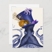 Octopus met Nautisch Pet Briefkaart (Voorkant / Achterkant)