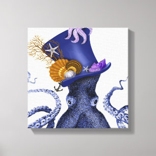 Octopus met Nautisch Pet Canvas Afdruk