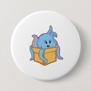 Octopus met Packet.PNG Ronde Button 7,6 Cm