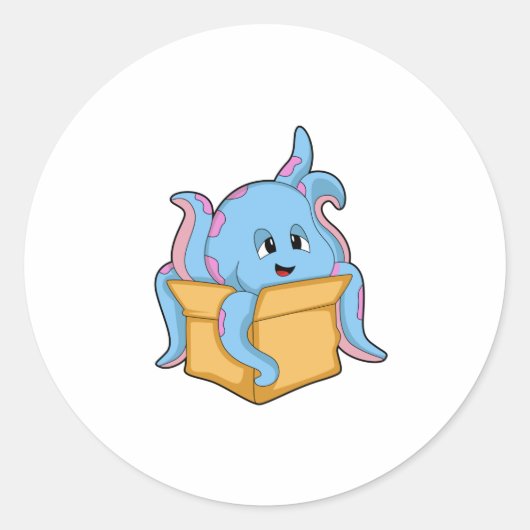 Octopus met Packet.PNG Ronde Sticker (Voorkant)