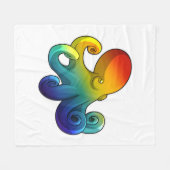 Octopus met regenboog fleece deken (Voorkant (Horizontaal))