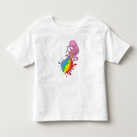 Octopus met regenboog kinder shirts (Voorkant)