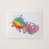 Octopus met regenboog legpuzzel (Horizontaal)