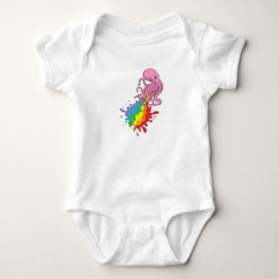Octopus met regenboog romper