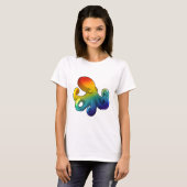 Octopus met regenboog t-shirt (Voorkant volledig)