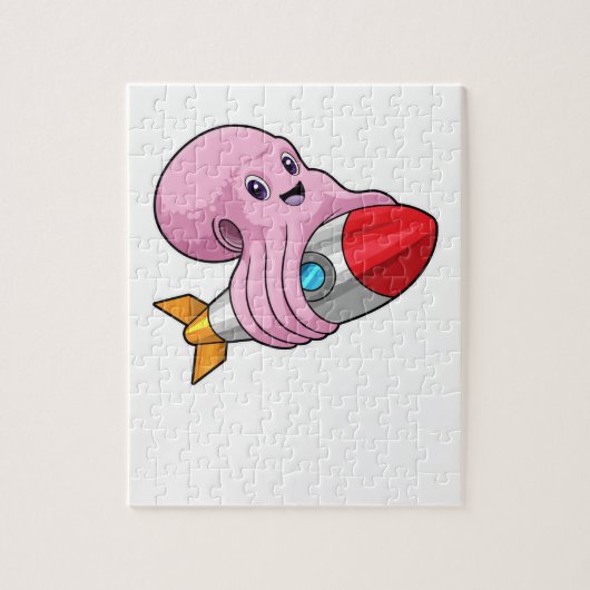 Octopus met Rocket Legpuzzel (Verticaal)