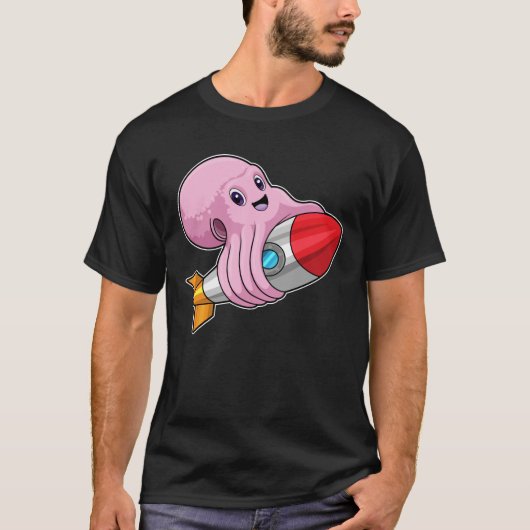 Octopus met Rocket T-shirt (Voorkant)