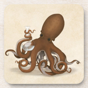 octopus met scheikundige kolf Steampunk Nautisch Bier Onderzetter