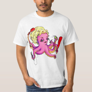 Octopus met schoonheidsproducten t-shirt