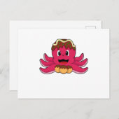 Octopus met taart briefkaart (Voorkant / Achterkant)