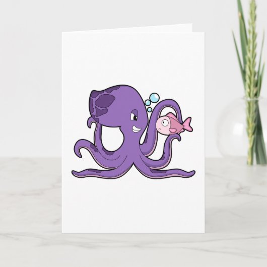 Octopus met vis.PNG Kaart (Voorkant)