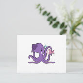 Octopus met Vissen.PNG Briefkaart (Staand voorkant)
