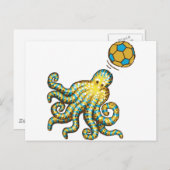 Octopus met voetbal briefkaart (Voorkant / Achterkant)
