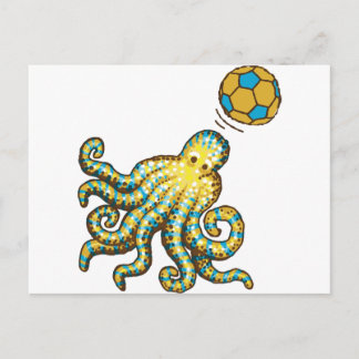 Octopus met voetbal briefkaart