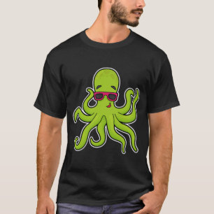 Octopus met zonnebril t-shirt