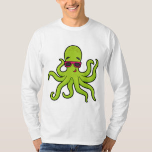 Octopus met zonnebril t-shirt