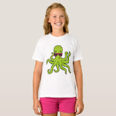 Octopus met zonnebril t-shirt (Voorkant volledig)