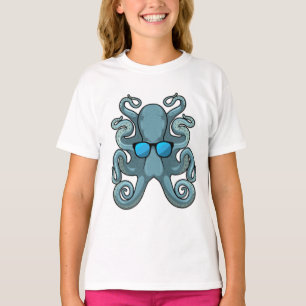 Octopus met zonnebril t-shirt