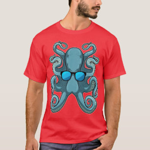 Octopus met zonnebril t-shirt