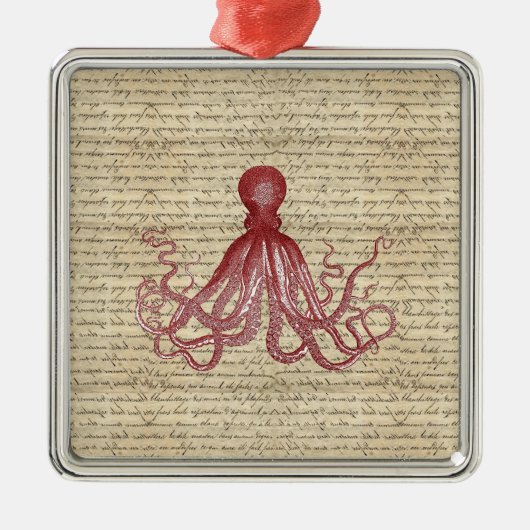  octopus metalen ornament (Voorkant)