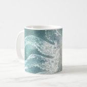 Octopus Mok Blauwgroen blauwe Waterverf kunst (Voorkant links)