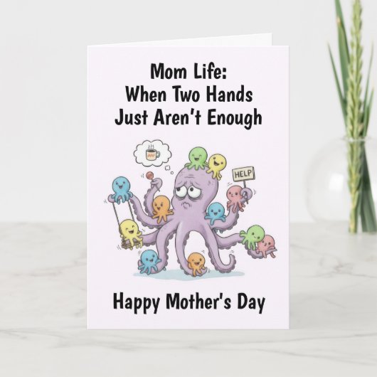 Octopus Mother's Day Card Kaart (Voorkant)