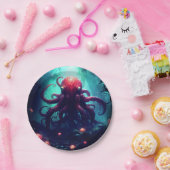 Octopus Mythische nautische onder het Zee Creature Papieren Bordje (Feest)