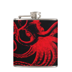 Octopus Nautical Steampunk Vintage Kraken Monster Heupfles