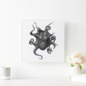 "OCTOPUS" NAUTIEKE ACRYLCLOCK VIERKANTE KLOK (Huis)