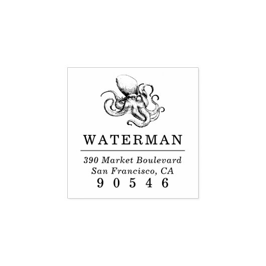  octopus | Nautisch retouradres Rubberstempel (Afrduk)