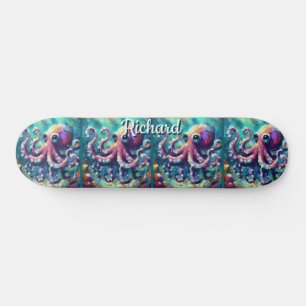 Octopus Nautisch Strand Kust gepersonaliseerd Skateboard