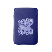 Octopus Navy Blue Zee Coastal Nautical Beach House Badmat (Voorkant Verticaal)