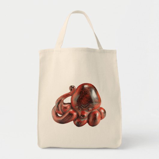 Octopus Netsuke Grocery Tas (Voorkant)